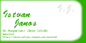 istvan janos business card