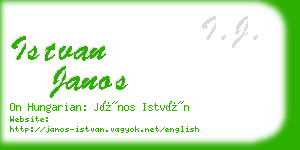 istvan janos business card